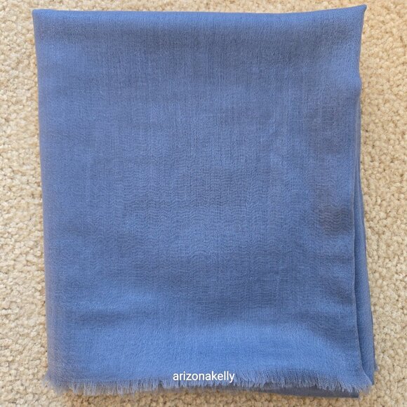 NWOT Ovcio Featherlight Cashmere Scarf Dark Blue - Picture 11 of 12